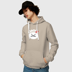 Толстовка-худи хлопковая мужская Onyx logo white, цвет: миндальный — фото 2