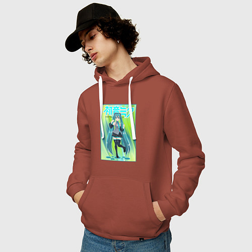 Мужская толстовка-худи Хацунэ Мику / Кирпичный – фото 3
