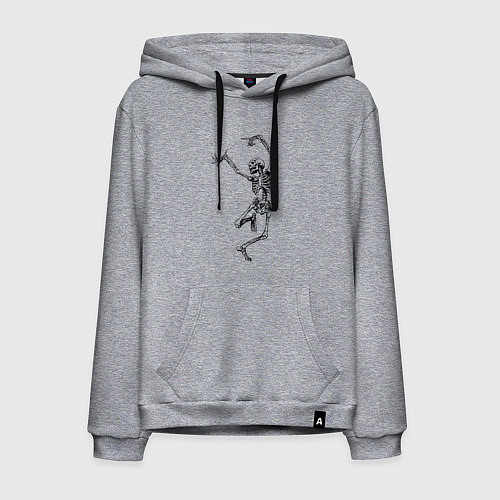 Мужская толстовка-худи Скелет и балет / Меланж – фото 1