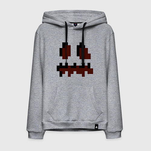 Мужская толстовка-худи Лицо тыквы - Хеллоуин - Майнкрафт / Меланж – фото 1