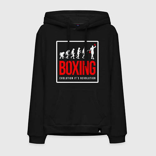 Мужская толстовка-худи Boxing evolution its revolution / Черный – фото 1