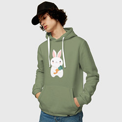 Толстовка-худи хлопковая мужская Carrot rabbit, цвет: авокадо — фото 2