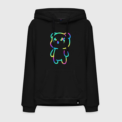 Мужская толстовка-худи Cool neon bear / Черный – фото 1