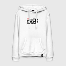 Толстовка-худи хлопковая мужская Fuck monday, anti-brand, fila, цвет: белый