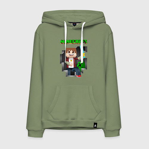 Мужская толстовка-худи Майнкрафт криппер / Авокадо – фото 1