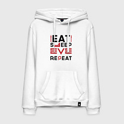 Мужская толстовка-худи Надпись: eat sleep EVE repeat