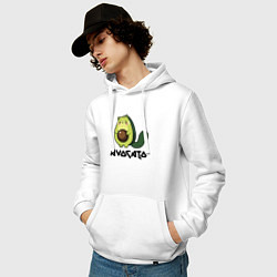 Толстовка-худи хлопковая мужская Avocado - AvoCATo - Joke, цвет: белый — фото 2