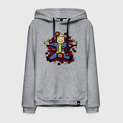 Толстовка-худи хлопковая мужская Vault boy caps, цвет: меланж