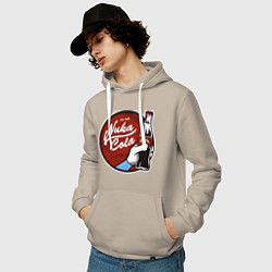 Толстовка-худи хлопковая мужская Nuka cola sticker, цвет: миндальный — фото 2