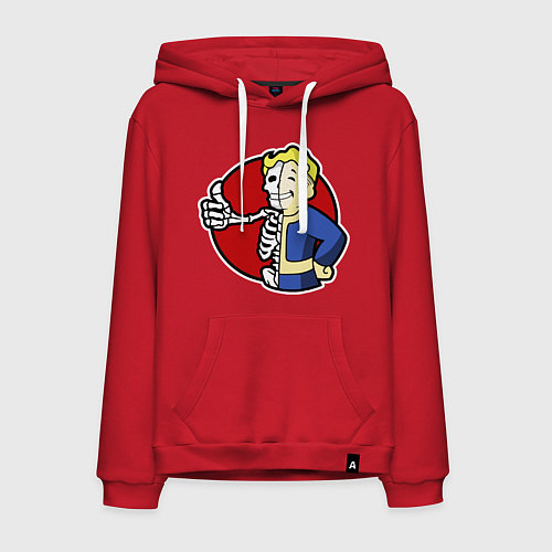 Мужская толстовка-худи Vault boy - skeleton / Красный – фото 1