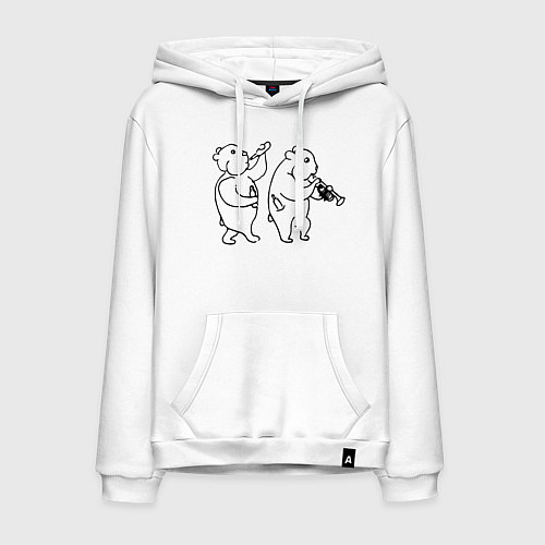 Мужская толстовка-худи Хомяки весельчаки / Белый – фото 1