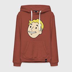 Толстовка-худи хлопковая мужская Vault boy head, цвет: кирпичный