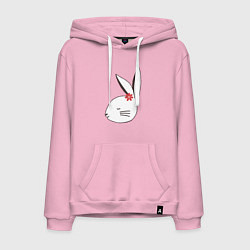 Толстовка-худи хлопковая мужская Милая крольчиха, цвет: светло-розовый