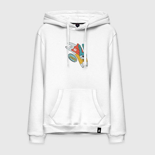 Мужская толстовка-худи Кролик в костюме супер-героя / Белый – фото 1