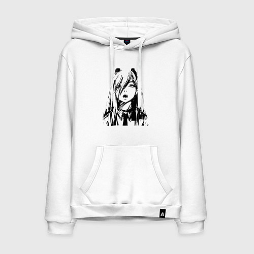 Мужская толстовка-худи Человек - бензопила Пауэр / Белый – фото 1