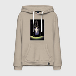 Толстовка-худи хлопковая мужская Что же с ним?, цвет: миндальный