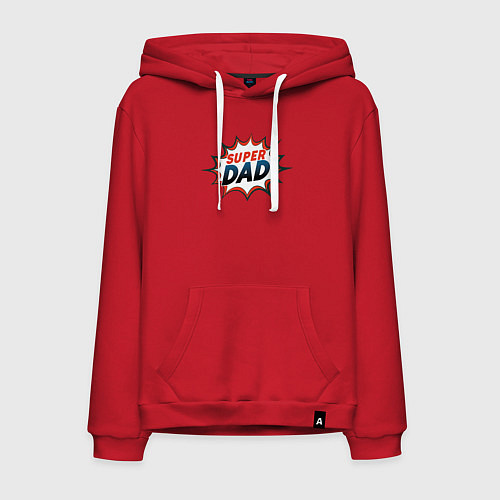 Мужская толстовка-худи Super dad / Красный – фото 1