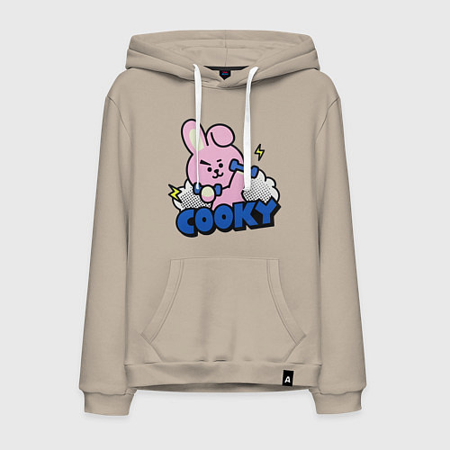 Мужская толстовка-худи Cooky BT21 Jungkook / Миндальный – фото 1