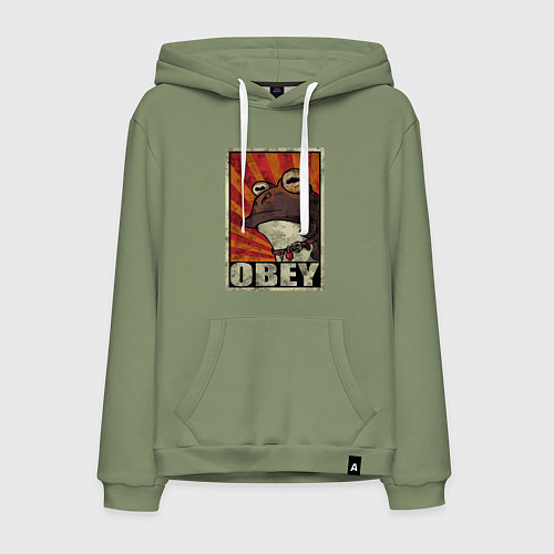 Мужская толстовка-худи Obey frog / Авокадо – фото 1