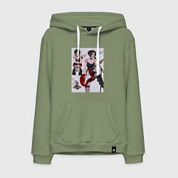 Толстовка-худи хлопковая мужская Нана аниме, цвет: авокадо