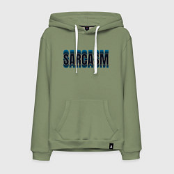 Толстовка-худи хлопковая мужская Сарказм глич, цвет: авокадо