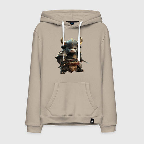 Мужская толстовка-худи Бык викинг / Миндальный – фото 1