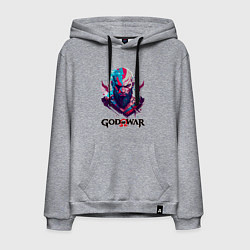 Толстовка-худи хлопковая мужская God of War, Kratos, цвет: меланж