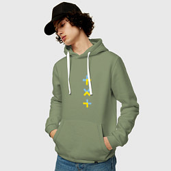 Толстовка-худи хлопковая мужская TXT vertical logo, цвет: авокадо — фото 2