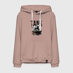 Толстовка-худи хлопковая мужская Tankist, цвет: пыльно-розовый