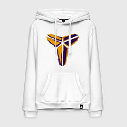 Толстовка-худи хлопковая мужская Kobe logo, цвет: белый