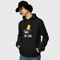 Толстовка-худи хлопковая мужская The Cure Барт Симпсон рокер, цвет: черный — фото 2