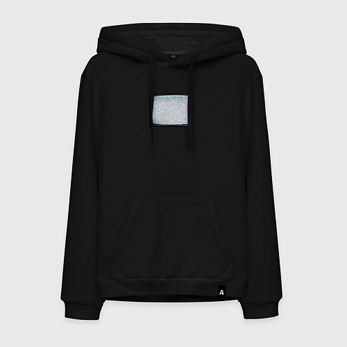 Мужская толстовка-худи Старый телевизор с помехами / Черный – фото 1