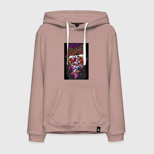 Мужская толстовка-худи Космонавт lets rock / Пыльно-розовый – фото 1