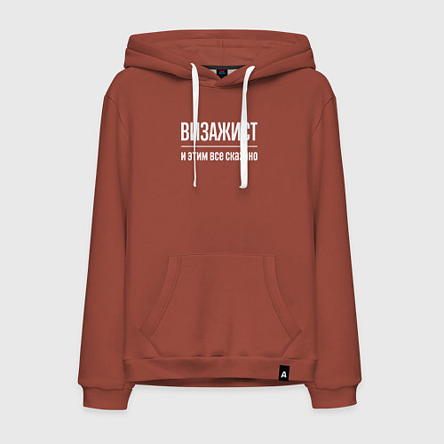 Мужская толстовка-худи Визажист и этим все сказано / Кирпичный – фото 1