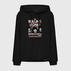 Толстовка-худи хлопковая мужская The Rolling Stones rock, цвет: черный