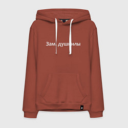 Толстовка-худи хлопковая мужская Зам душнилы - светлая, цвет: кирпичный