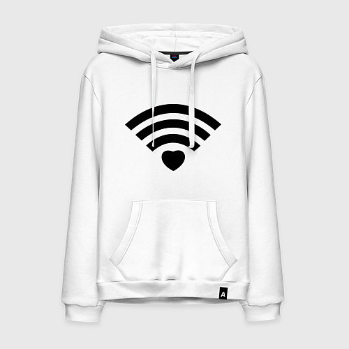 Мужская толстовка-худи Wi-Fi Love / Белый – фото 1