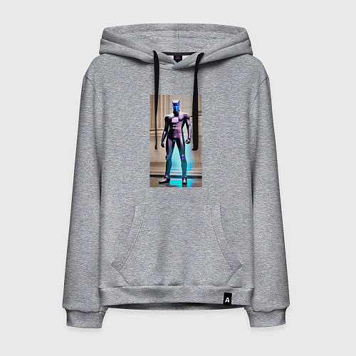 Мужская толстовка-худи Пришелец принял образ землянина - киберпанк / Меланж – фото 1