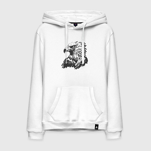 Мужская толстовка-худи Орел Одина / Белый – фото 1
