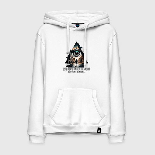 Мужская толстовка-худи Глаз в пирамиде, всевидящее око / Белый – фото 1