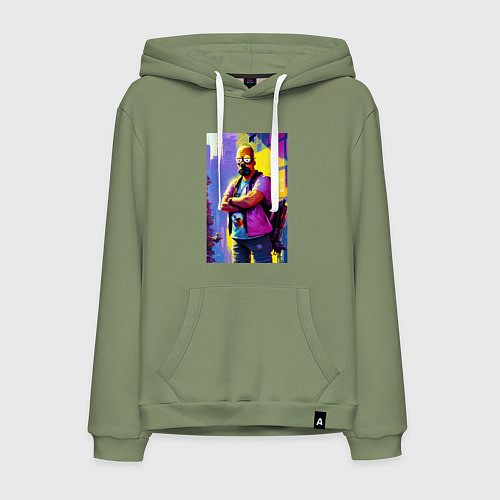 Мужская толстовка-худи Homer Simpson - city fantasy / Авокадо – фото 1