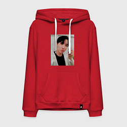Толстовка-худи хлопковая мужская BTS -J-hope-, цвет: красный