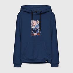 Толстовка-худи хлопковая мужская Март 7 подмигивает, цвет: тёмно-синий