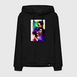 Толстовка-худи хлопковая мужская Уилл Смит, цвет: черный