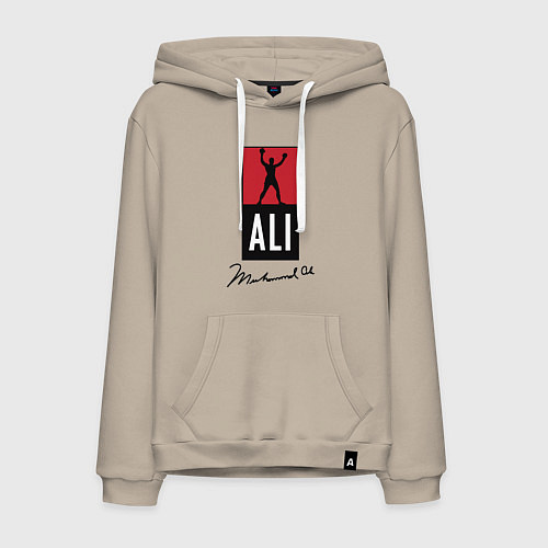 Мужская толстовка-худи Muhammad Ali boxer / Миндальный – фото 1