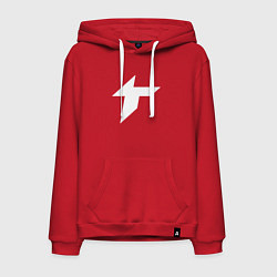 Толстовка-худи хлопковая мужская Thunder awaken logo, цвет: красный
