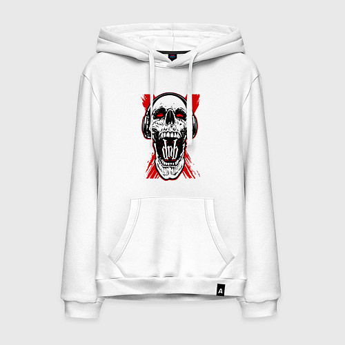 Мужская толстовка-худи DnB skull / Белый – фото 1