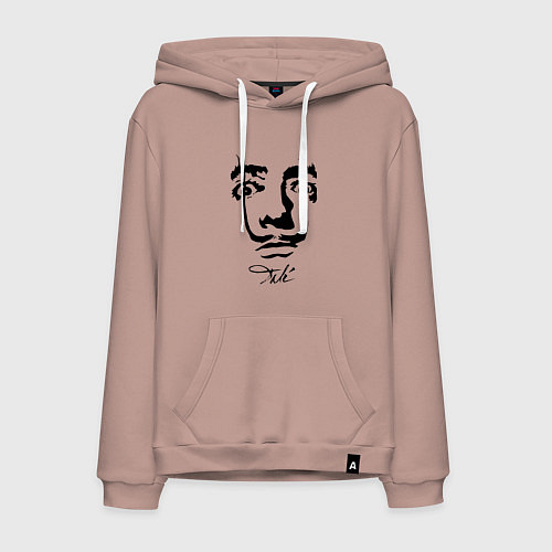Мужская толстовка-худи Dali face / Пыльно-розовый – фото 1