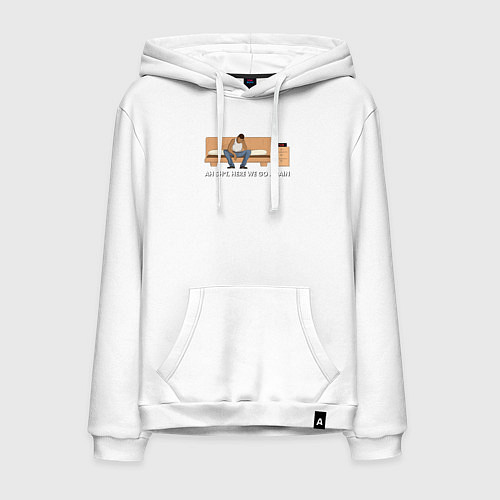 Мужская толстовка-худи Here We Go Again / Белый – фото 1