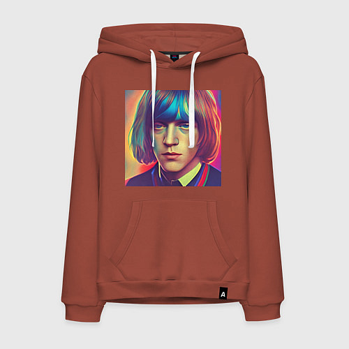 Мужская толстовка-худи Brian Jones Glitch Art / Кирпичный – фото 1